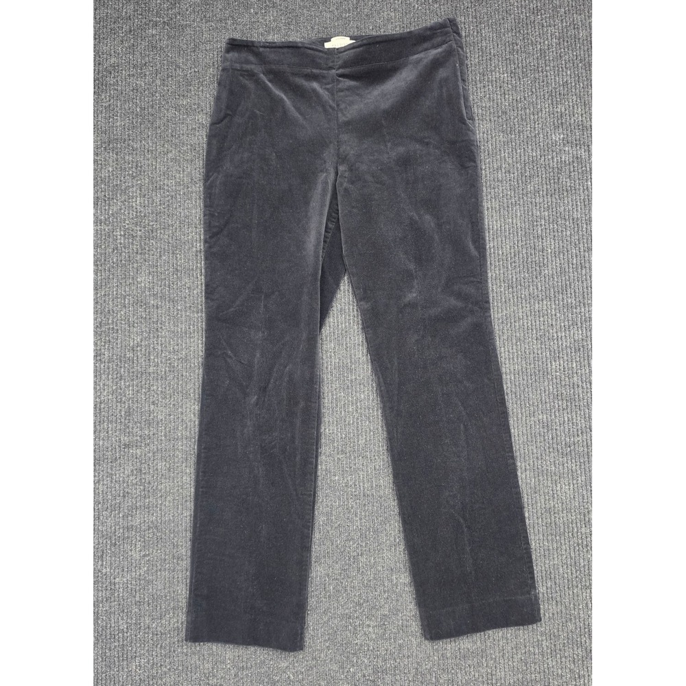 Talbots Heritage Black Corduroy Pants Size 8 Straight Leg Side Zip Stretch